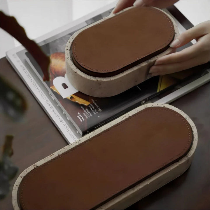 Lisslune | Marble Leather Lid Jewelry Storage Box