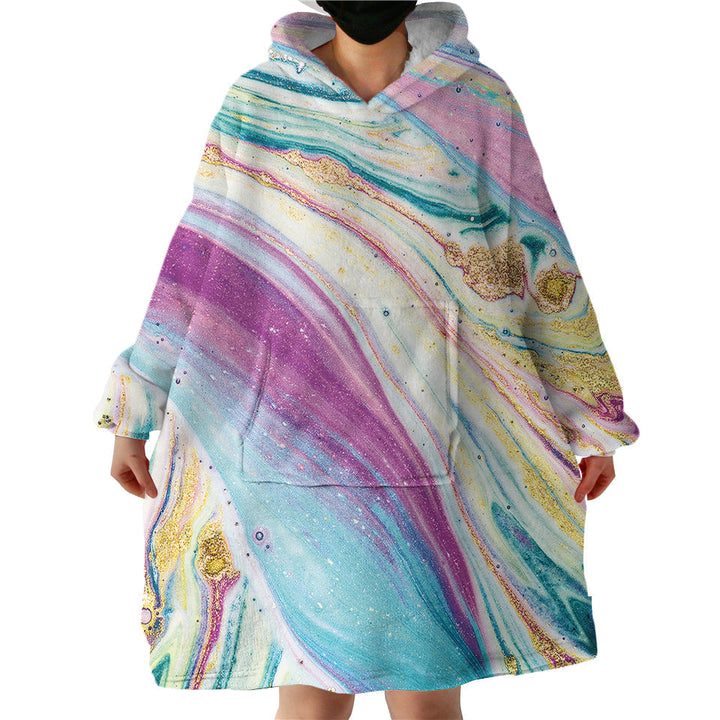 Lisslune | Therapeutic Blanket Hoodie - Marble Rainbow (Made to Order)