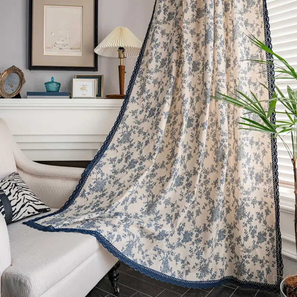 Lisslune | Maribelle Floral Lace-Trimmed Curtain