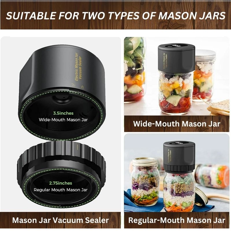 Lisslune | Electric Mason Jar Vacuum Sealer with LED Display