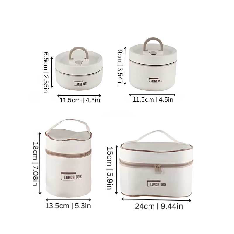 Lisslune | Durable Stainless Steel Lunch Box Set | Leak-Proof, Insulated & Perfect for Professionals, Students, and Family Outings