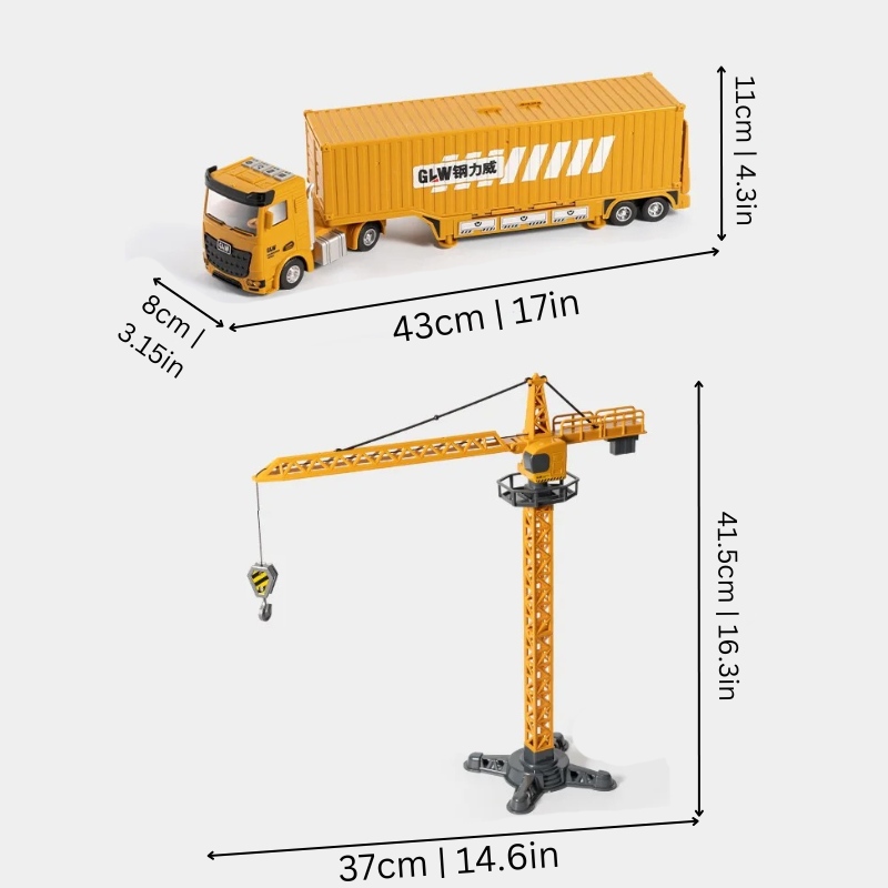 Lisslune | BrixBuddy 2-in-1 Construction Truck Toy with Mini Vehicles