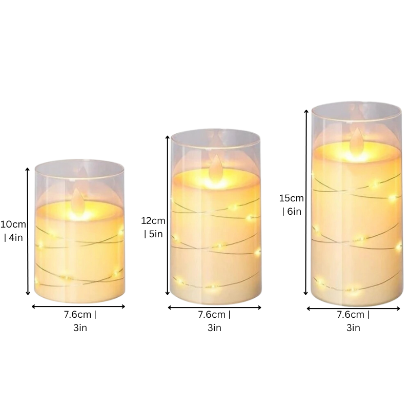 Lisslune | LED Ambient Candle Lights | Realistic Flame Aura, Customizable Brightness & Timer Settings for Home Decor and Events