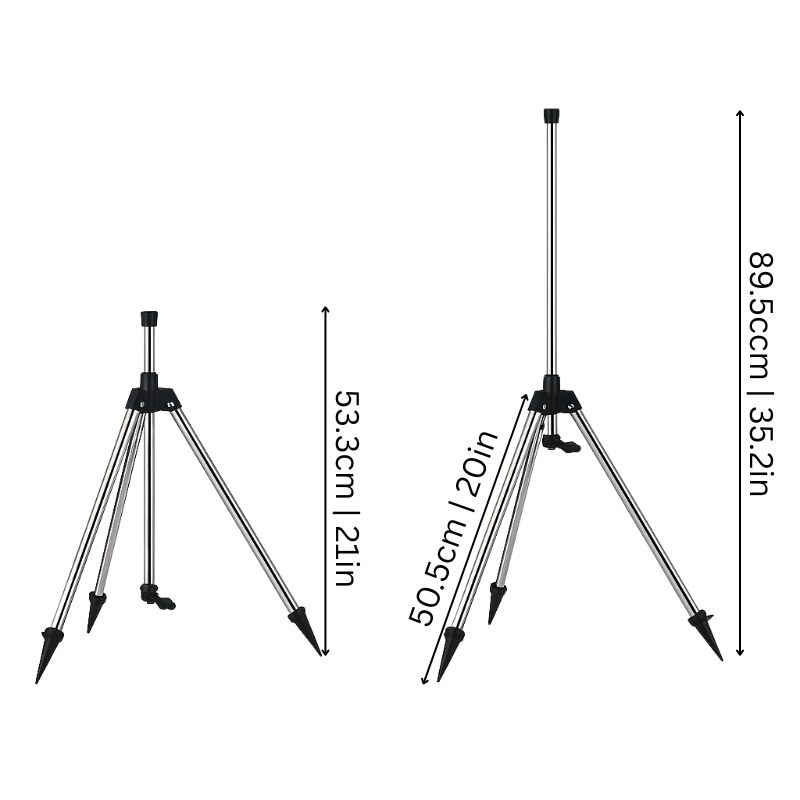 Lisslune | High-Pressure Rotating Tripod Sprinkler | 360° Coverage, Adjustable Height & Quick Setup for Garden Care and Summer Fun