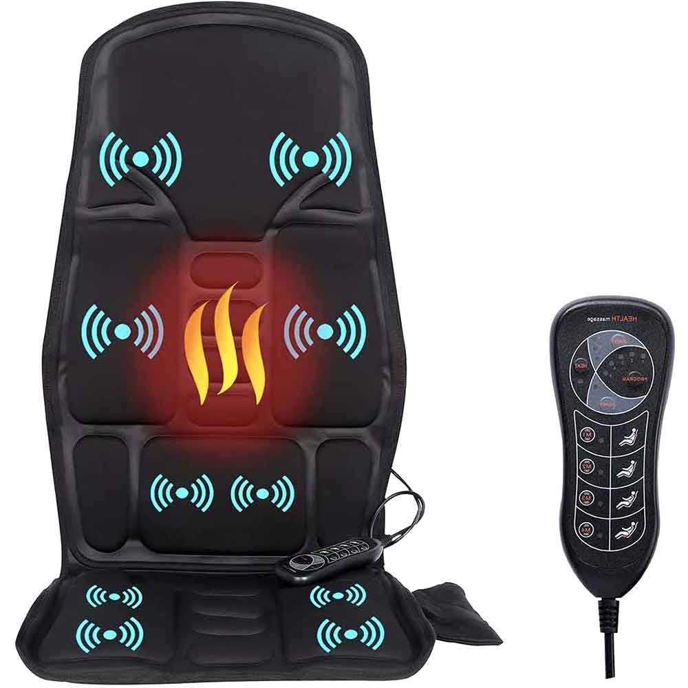 Lisslune | 8-Mode Heated Massage Chair Pad for Back, Neck & Full-Body Relaxation – Perfect for Car & Home