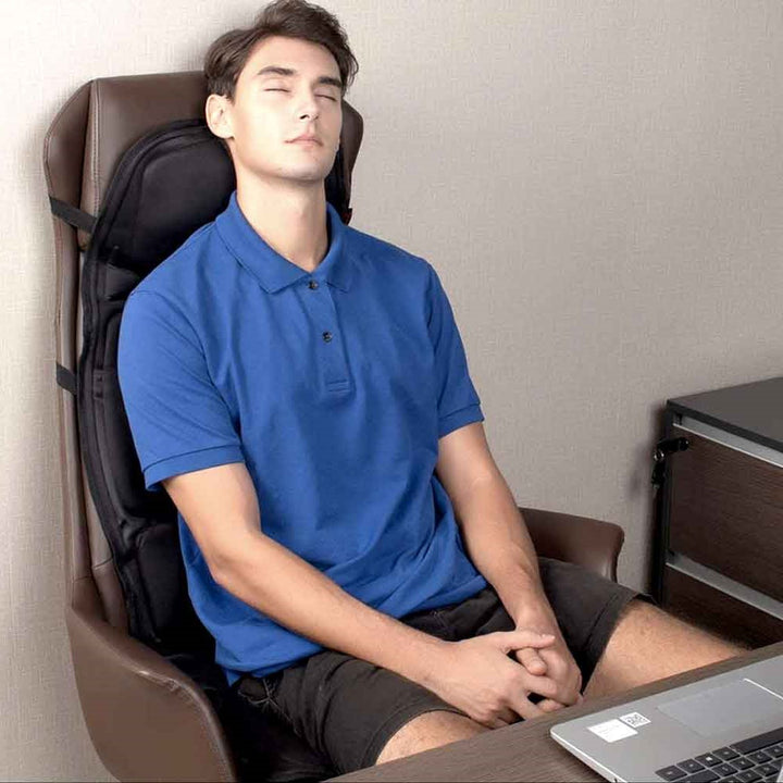 Lisslune | 8-Mode Heated Massage Chair Pad for Back, Neck & Full-Body Relaxation – Perfect for Car & Home