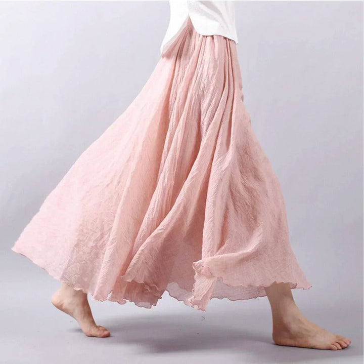 Lisslune |Skirt Cotton High Waist Bell Skirt Boho Skirt