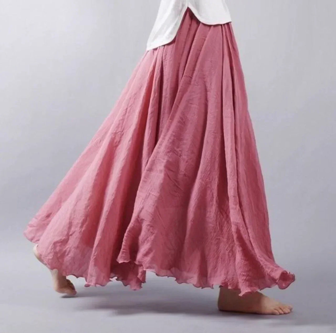 Lisslune |Skirt Cotton High Waist Bell Skirt Boho Skirt