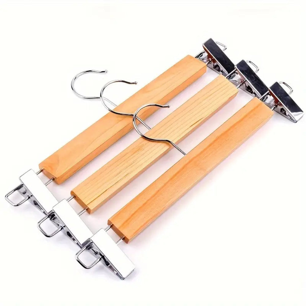 Lisslune | Maxwell Premium Wood Pants Hangers with Clips