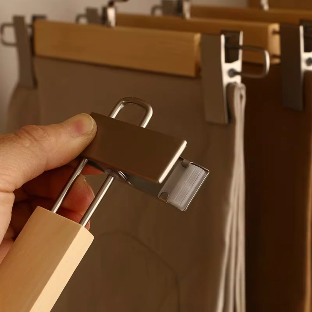 Lisslune | Maxwell Premium Wood Pants Hangers with Clips