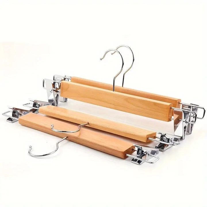 Lisslune | Maxwell Premium Wood Pants Hangers with Clips