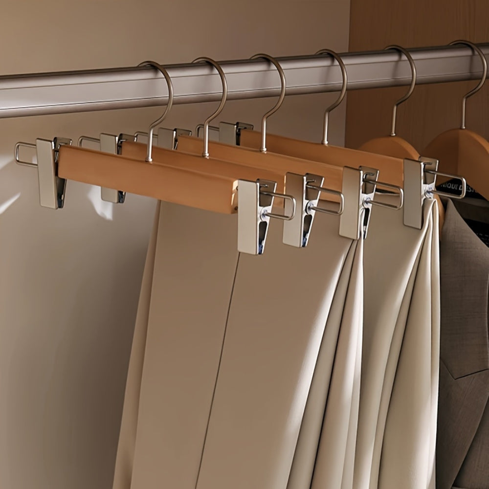 Lisslune | Maxwell Premium Wood Pants Hangers with Clips