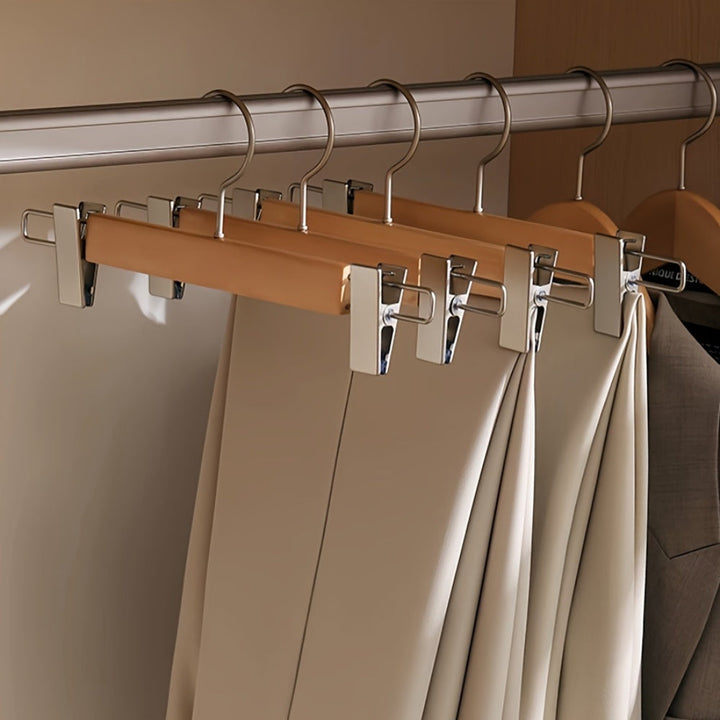 Lisslune | Maxwell Premium Wood Pants Hangers with Clips