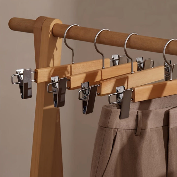 Lisslune | Maxwell Premium Wood Pants Hangers with Clips
