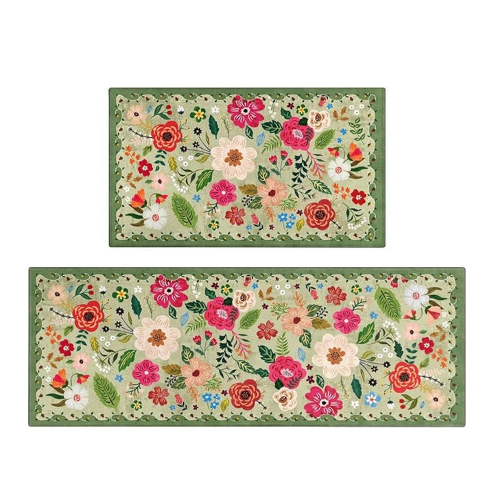 Lisslune | Meadow Boho Floral Kitchen Mat Set