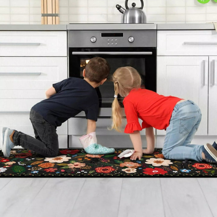 Lisslune | Meadow Boho Floral Kitchen Mat Set
