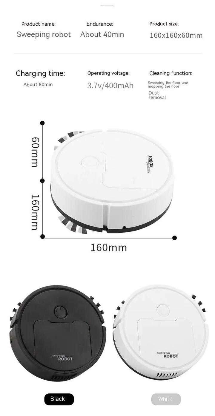 Lisslune | Mini Robot Vacuum Cleaner | All-in-one Intelligent Device