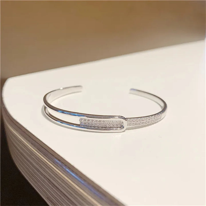 Lisslune | Open bracelet made of 925 sterling silver with zirconia