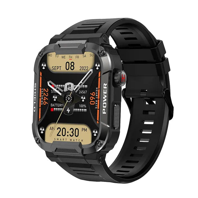 Lisslune | HUGH | Outdoor Military Slim Watch Men | Bluetooth, IP68 Waterproof Fitness Smartwatch