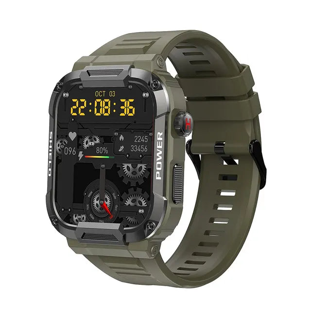 Lisslune | HUGH | Outdoor Military Slim Watch Men | Bluetooth, IP68 Waterproof Fitness Smartwatch
