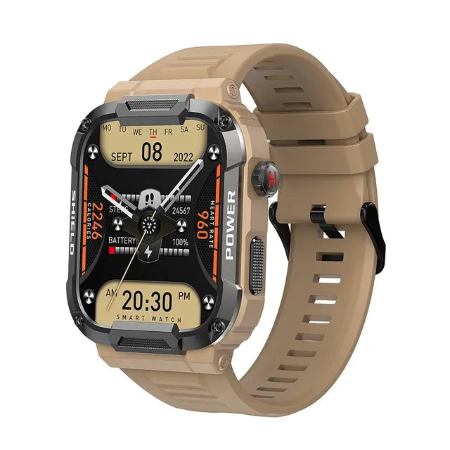 Lisslune | HUGH | Outdoor Military Slim Watch Men | Bluetooth, IP68 Waterproof Fitness Smartwatch