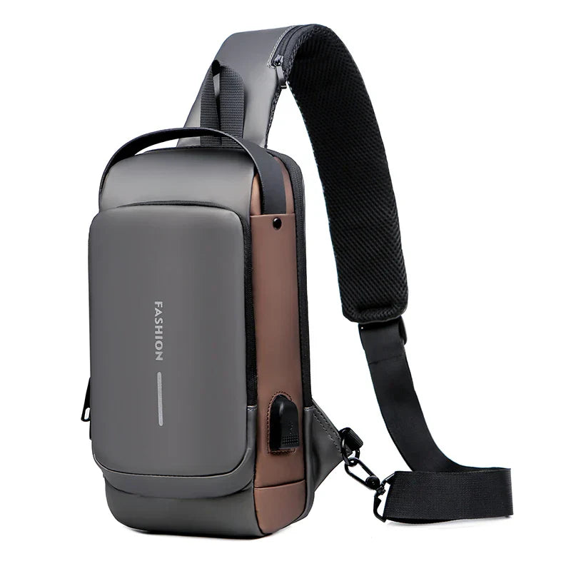 Lisslune | Men’s Bag with USB Charger – Anti-Theft Crossbody Chest Bag