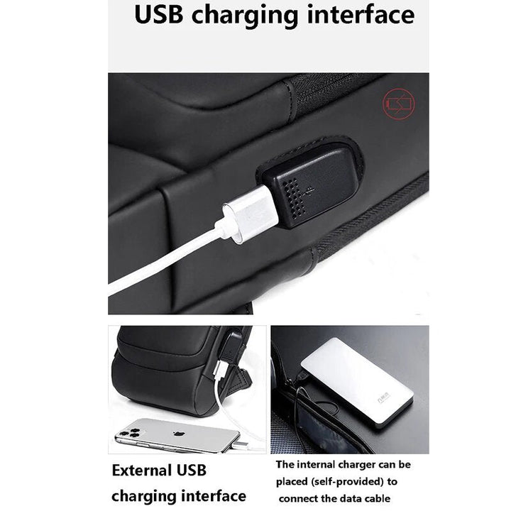 Lisslune | Men’s Bag with USB Charger – Anti-Theft Crossbody Chest Bag