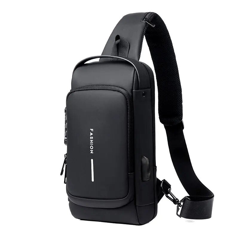 Lisslune | Men’s Bag with USB Charger – Anti-Theft Crossbody Chest Bag