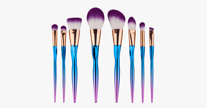 Lisslune | 8-piece rainbow mermaid brush set – Get ready for any occasion with a flawless look