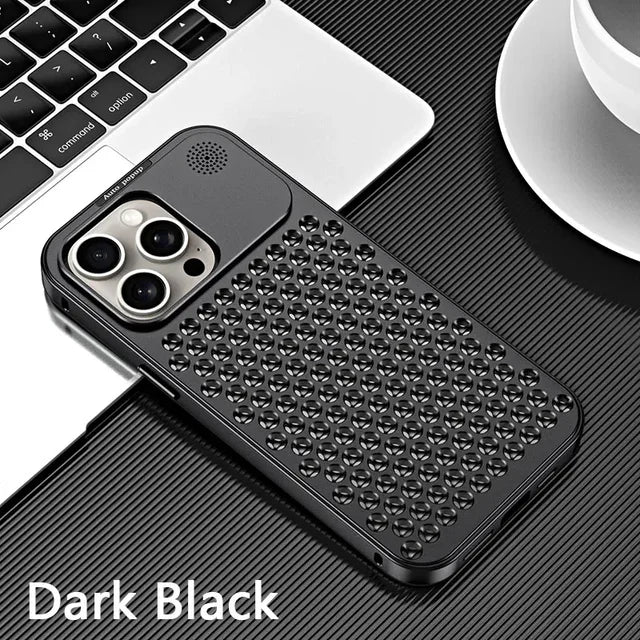 Lisslune | Breathable Perfume Aluminum alloy Heat Dissipation Phone Case For iPhone 12 13 14 15 Pro Max Plus Detachable Cover