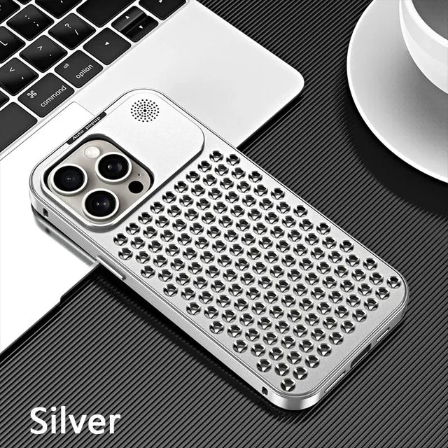 Lisslune | Breathable Perfume Aluminum alloy Heat Dissipation Phone Case For iPhone 12 13 14 15 Pro Max Plus Detachable Cover
