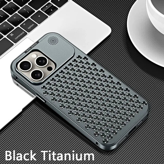 Lisslune | Breathable Perfume Aluminum alloy Heat Dissipation Phone Case For iPhone 12 13 14 15 Pro Max Plus Detachable Cover