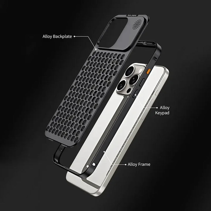 Lisslune | Breathable Perfume Aluminum alloy Heat Dissipation Phone Case For iPhone 12 13 14 15 Pro Max Plus Detachable Cover