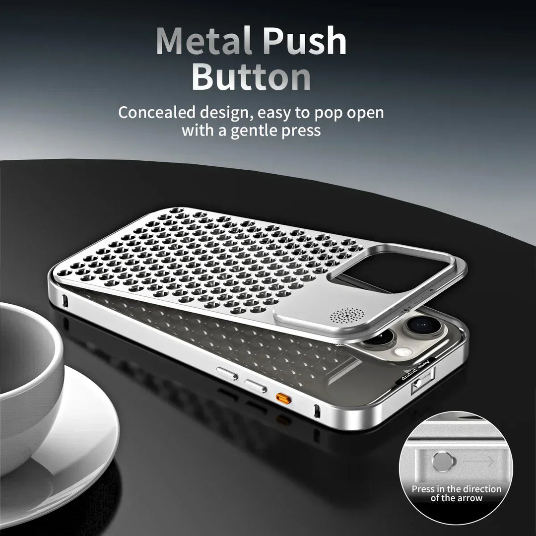 Lisslune | Breathable Perfume Aluminum alloy Heat Dissipation Phone Case For iPhone 12 13 14 15 Pro Max Plus Detachable Cover