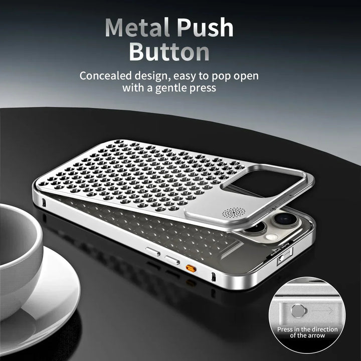 Lisslune | Breathable Perfume Aluminum alloy Heat Dissipation Phone Case For iPhone 12 13 14 15 Pro Max Plus Detachable Cover
