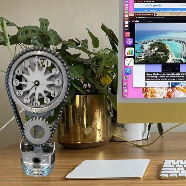 Lisslune | Watch chain with movement - Silent rotating table clock