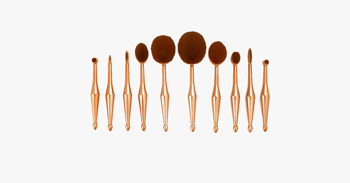 Lisslune | Oval Brush Set in Metallic Gold - Gives you the ultimate blending you need!