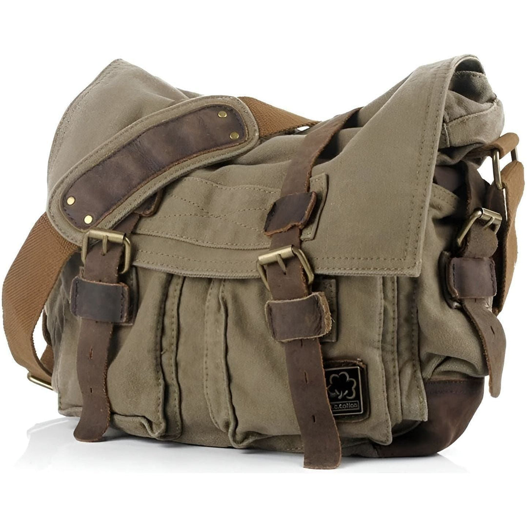 Lisslune | Michael Bag – Vintage Canvas Messenger Bag for Men with Leather Accents
