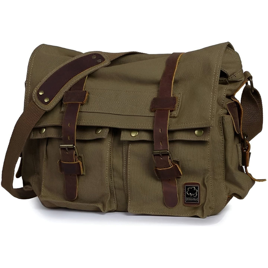 Lisslune | Michael Bag – Vintage Canvas Messenger Bag for Men with Leather Accents