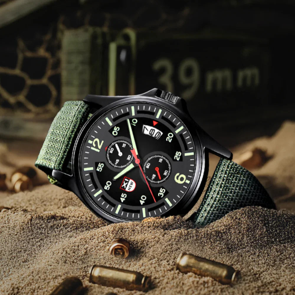 Lisslune | Military Quartz Watch – Lightweight Tactical Nylon Strap Watch for Men