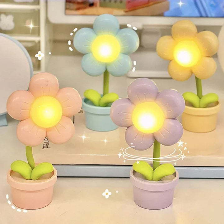 Lisslune | Cute Flower Night Light for Children – LED Table Lamp in Flower Design for the Children's Room