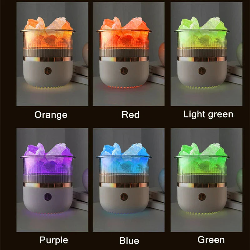 Lisslune | Himalaya salt crystal lamp & essential oil diffuser, USB ultrasonic humidifier for home & office