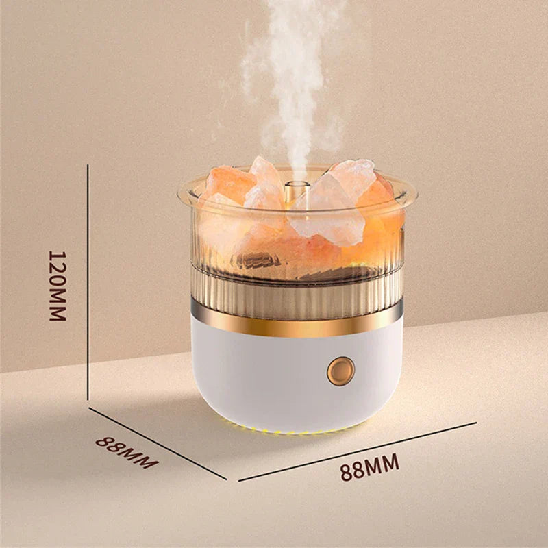 Lisslune | Himalaya salt crystal lamp & essential oil diffuser, USB ultrasonic humidifier for home & office