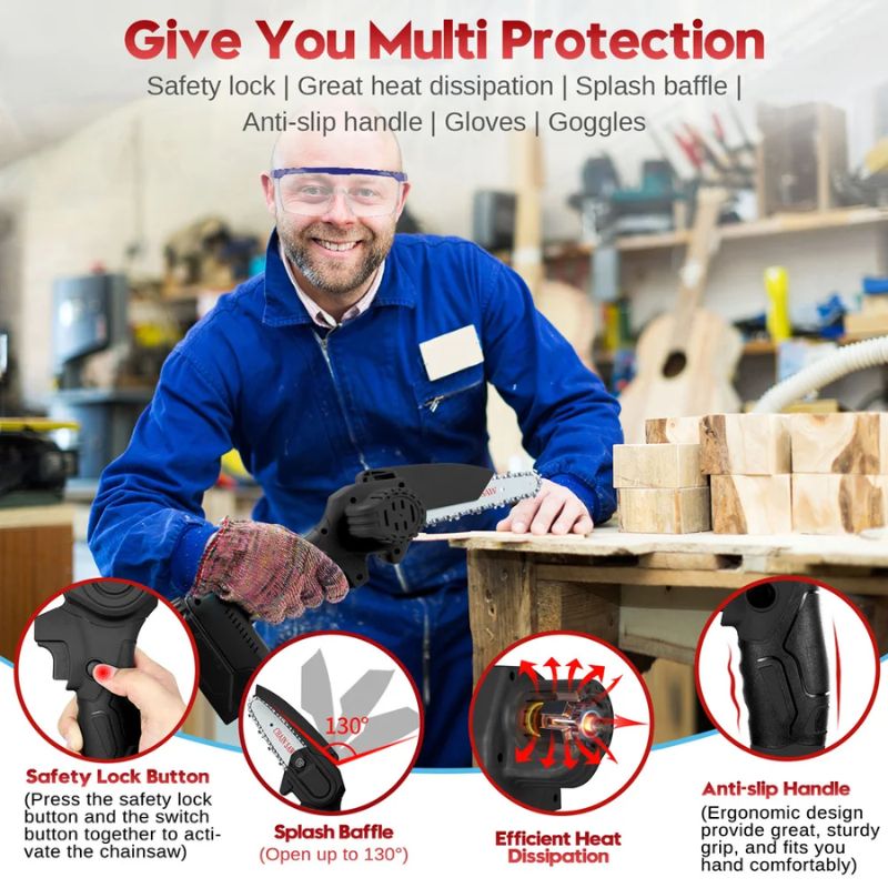 Lisslune | Powerful 6-Inch Mini Chainsaw