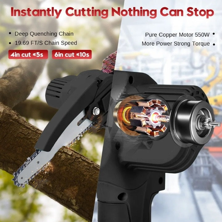 Lisslune | Powerful 6-Inch Mini Chainsaw