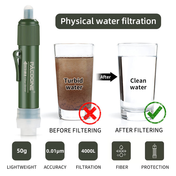 Lisslune | Mini Water Filter Straw for Survival Camping