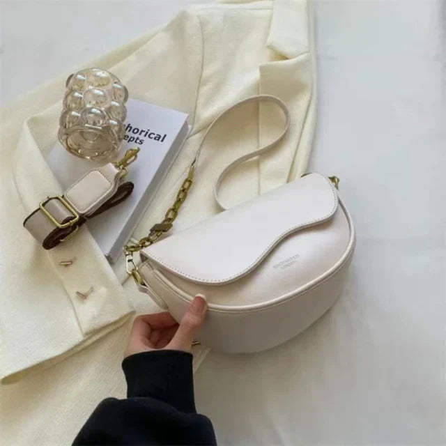 Lisslune | Women's Shoulder Bag Made of PU Leather with Wide Strap
