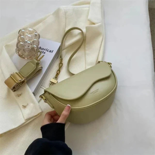 Lisslune | Women's Shoulder Bag Made of PU Leather with Wide Strap
