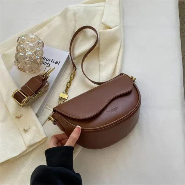 Lisslune | Women's Shoulder Bag Made of PU Leather with Wide Strap