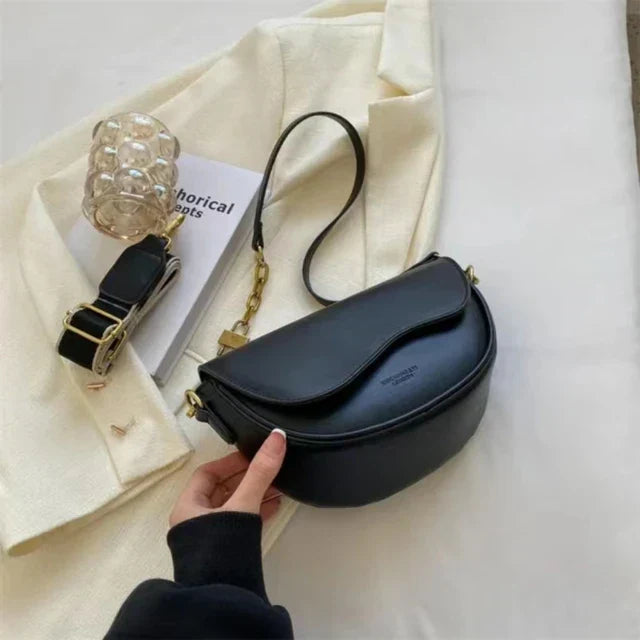 Lisslune | Women's Shoulder Bag Made of PU Leather with Wide Strap